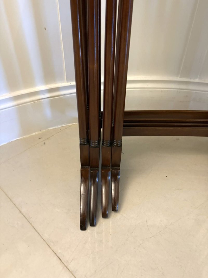 Antique Edwardian Quality Mahogany Nest of Four Tables - Image 9